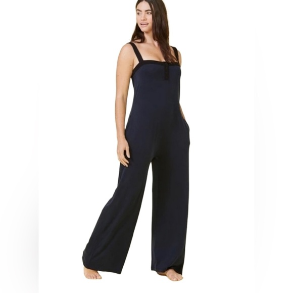 Summersalt 24 Hour Black Jumpsuit in Blue w/Black Trim & Belt XL Spring Summer - Picture 2 of 8